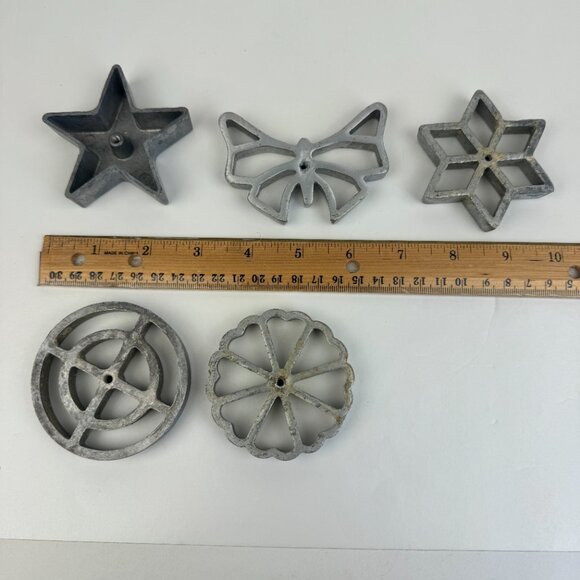 Vtg Rosette Timbale Cookie Waffle Pan Fry Tool Shapes Star Circle Butterfly READ - Picture 4 of 11